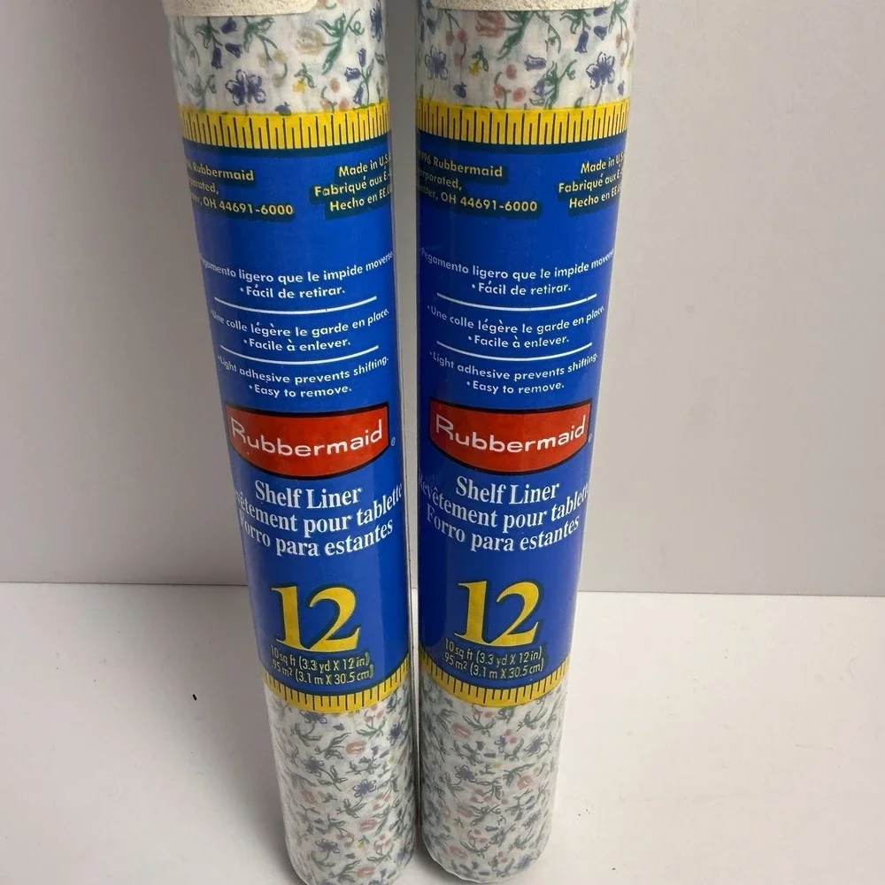 Vintage 90's Rubbermaid Shelf Liner Villa Flora 20 SQ FT JUMBO Roll NEW‎ 2 Rolls